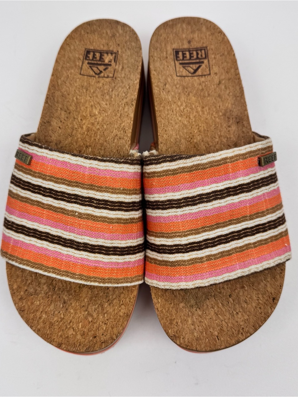 Reef women's platform slide sandals with a cork-styled footbed. Women’s size 8. - Picture 4 of 12